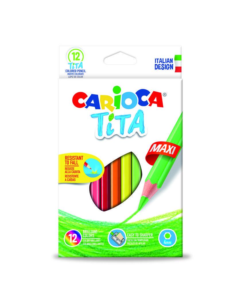 Carioca Tita wood free maxi pencil box of 12 pcs